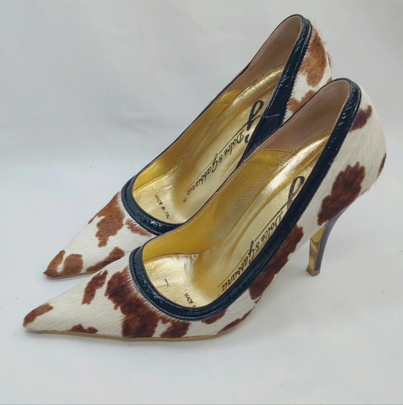 D&G Cow-Print Heels | Pointed Toe | Size 36 | Comes with Box - Picture 4 of 14